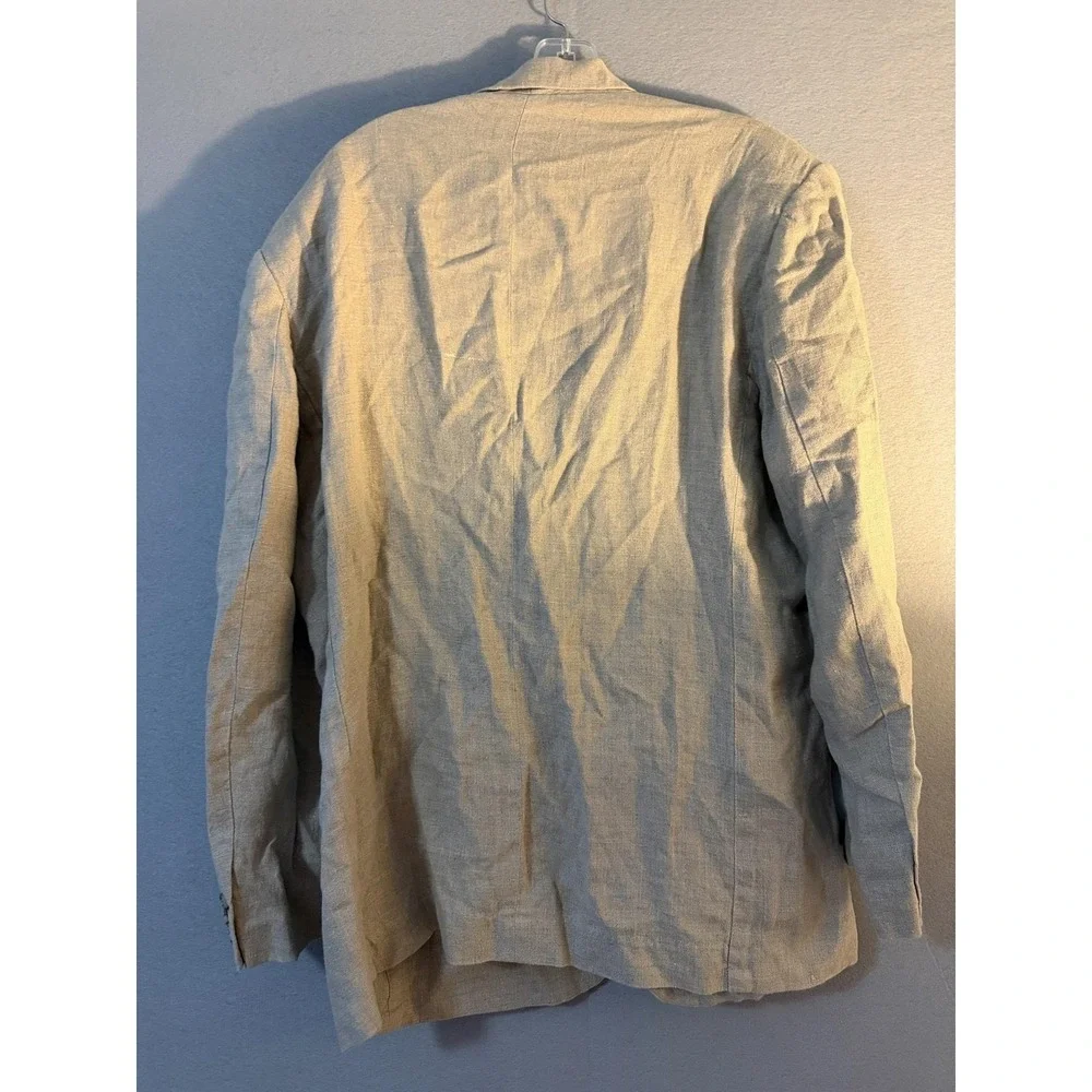 Gap Blazer Sport Coat Mens M Beige 100% Linen Summer Casual Jacket Lightweight